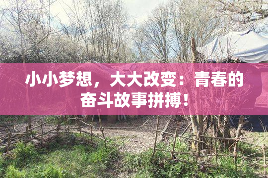 小小梦想，大大改变：青春的奋斗故事拼搏！