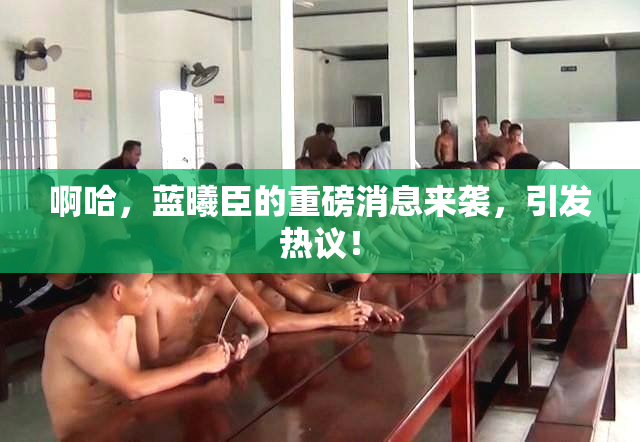 啊哈，蓝曦臣的重磅消息来袭，引发热议！