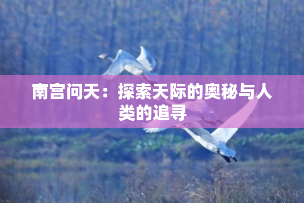 南宫问天：探索天际的奥秘与人类的追寻