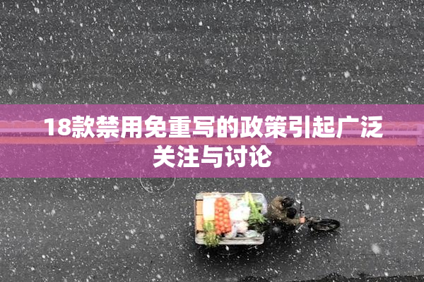 18款禁用免重写的政策引起广泛关注与讨论