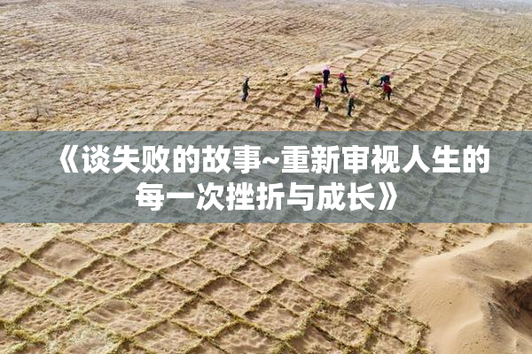 《谈失败的故事~重新审视人生的每一次挫折与成长》
