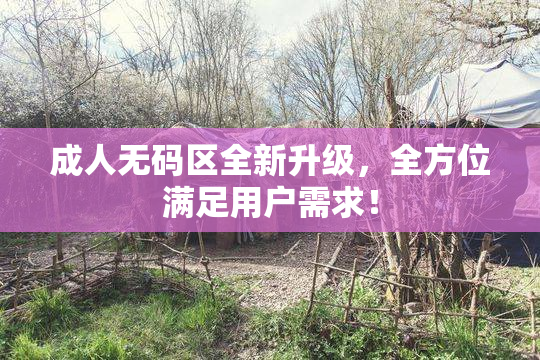 成人无码区全新升级，全方位满足用户需求！