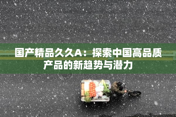 国产精品久久A：探索中国高品质产品的新趋势与潜力