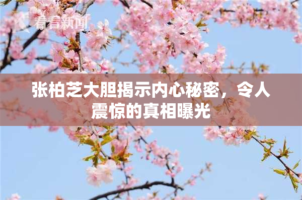 张柏芝大胆揭示内心秘密，令人震惊的真相曝光