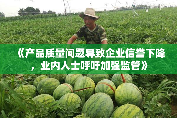 《产品质量问题导致企业信誉下降，业内人士呼吁加强监管》