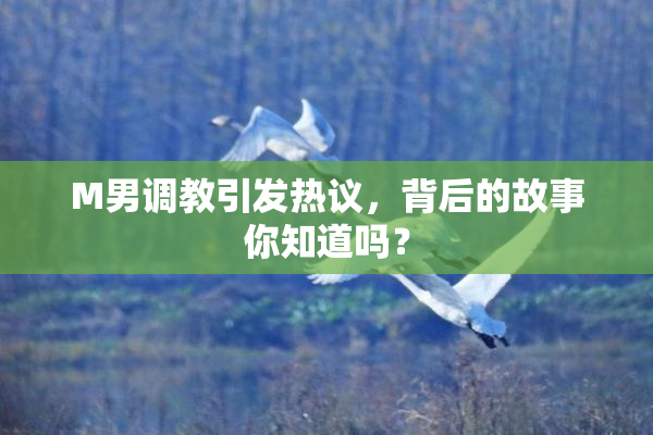 M男调教引发热议，背后的故事你知道吗？