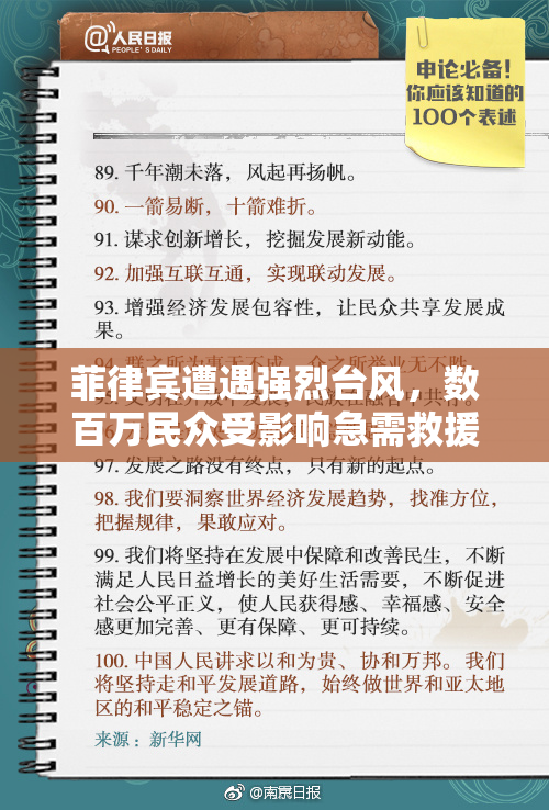 菲律宾遭遇强烈台风，数百万民众受影响急需救援