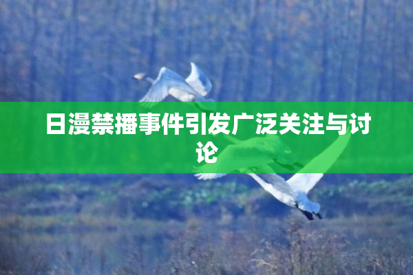 日漫禁播事件引发广泛关注与讨论