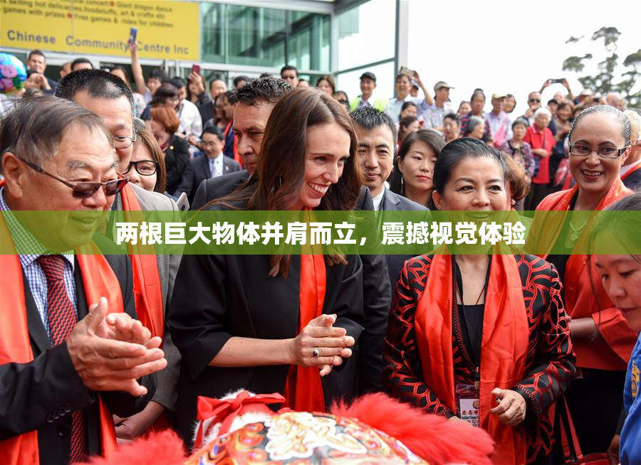 两根巨大物体并肩而立，震撼视觉体验