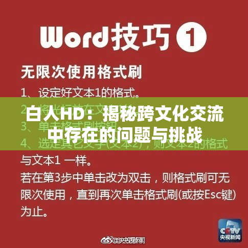 白人HD：揭秘跨文化交流中存在的问题与挑战