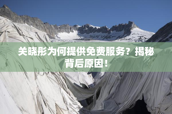 关晓彤为何提供免费服务？揭秘背后原因！