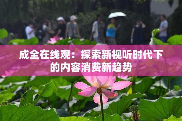 成全在线观：探索新视听时代下的内容消费新趋势