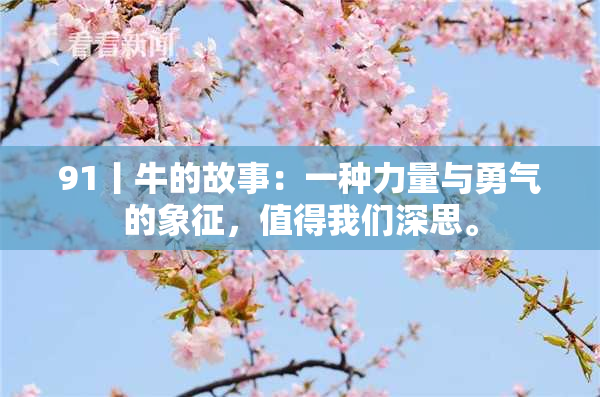 91丨牛的故事：一种力量与勇气的象征，值得我们深思。