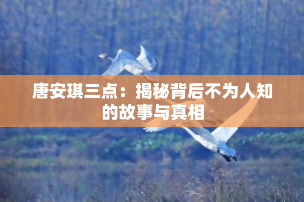 唐安琪三点：揭秘背后不为人知的故事与真相