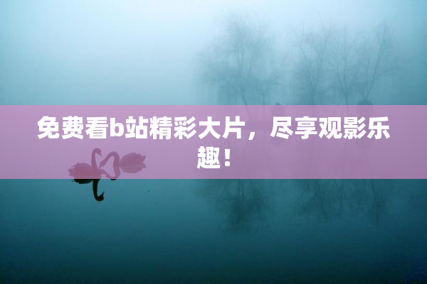 免费看b站精彩大片，尽享观影乐趣！