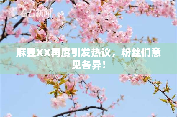 麻豆XX再度引发热议，粉丝们意见各异！