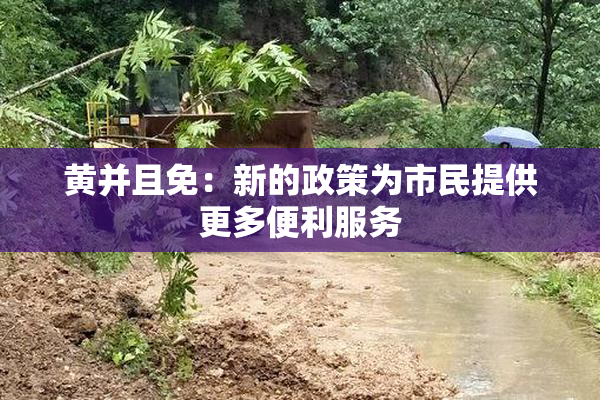 黄并且免：新的政策为市民提供更多便利服务