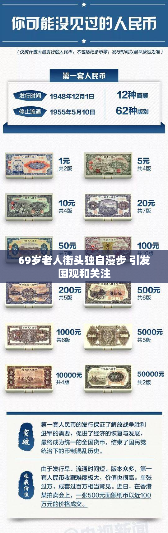 69岁老人街头独自漫步 引发围观和关注