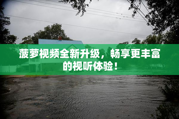 菠萝视频全新升级，畅享更丰富的视听体验！