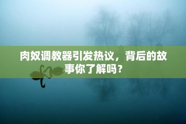 肉奴调教器引发热议，背后的故事你了解吗？