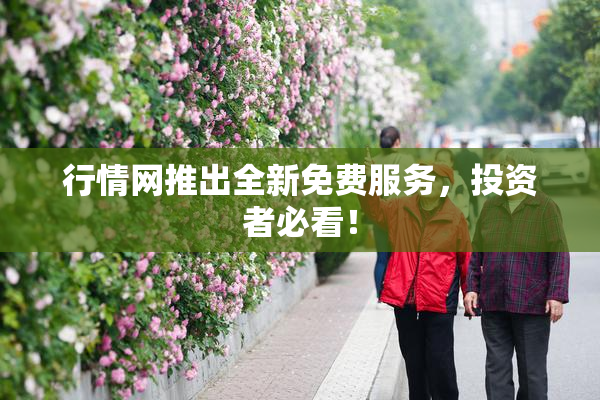 行情网推出全新免费服务，投资者必看！