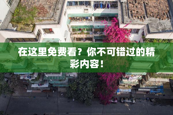 在这里免费看？你不可错过的精彩内容！