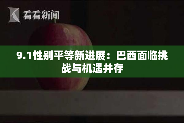9.1性别平等新进展：巴西面临挑战与机遇并存