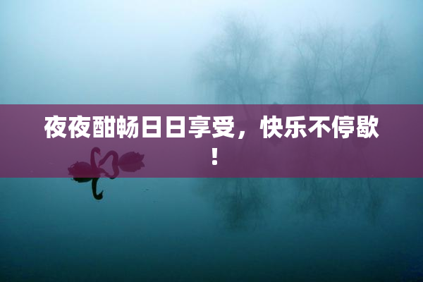 夜夜酣畅日日享受，快乐不停歇！